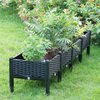 Gardenised Rattan Raised Garden Bed Flower Planter QI003892.WL